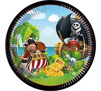 Procos 93965 - Lot de 8 Assiettes jetables en Carton FSC, 23 cm, Anniversaire, Multicolore, 23 Centimeters