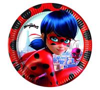 Procos- Assiette Carton, 91343, Rouge, Noir, Taglia Unica