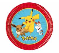 Procos Assiettes en carton Pokémon petites, 19,5 cm - Assiette à gâteau