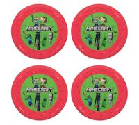 Procos - Assiettes Minecraft en plastique, 4 pièces, réutilisables, vaisselle de fête pour anniversaire ou fête à thème