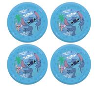 Procos - Assiettes Stitch and Angel en plastique, 4 pièces, réutilisables, vaisselle de fête pour anniversaire ou fête à thème