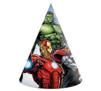 Procos- Casquettes cône Party Marvel Avengers Infinity Stones en Papier FSC, 6 pièces, 35137