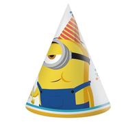 Procos – Casquettes cône Party Minions Rise of Grue – Papier FSC – 6 pièces, jaune, taille unique