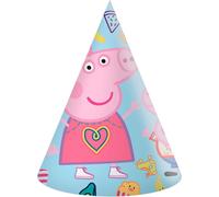 Procos - Chapeaux de fête Peppa Wutz Messy Play en papier, 6 pièces, multicolore, PR91996