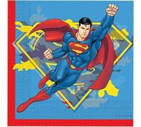 Procos DC Superman Lot de 20 serviettes en papier double épaisseur 33 x 33 cm FSC, anniversaire, fête à thème