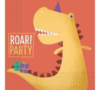 Procos - Dinosaures - Pack de 20 serviettes - 2 plis, papier SG27383 (taille unique) (Rouge/Jaune)