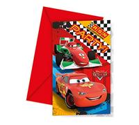 Procos Disney Cars RSN Lot de 6 invitations et enveloppes