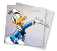 Procos Disney Lot de 20 serviettes en papier Donald Duck 33 x 33 cm