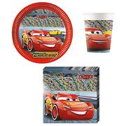 Procos DY10273864 - Cars Party Set Small, assiettes, serviettes et gobelets, décoration de table, décoration d'anniversaire