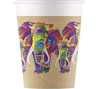 Procos - Elefant - Gobelets de fête, papier pack de 8 SG28999 (taille unique) (Marron)
