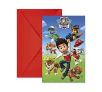 Procos- Folat 89441P Invitations Paw Patrol-6 pièces, Multicolore, Taille Unique