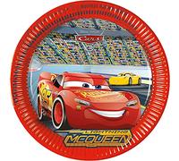Procos- Folat 93437P Assiettes Papier FSC Cars 3 23cm-8 pièces, Multicolore