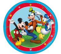 Procos Folat 93822P Assiette jetable papierMickey Mouse 23cm-8 pièces, Multicolore