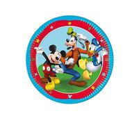 Procos- Folat 93822P Assiettes Papier FSC Mickey Mouse 23cm-8 pièces, Multicolore