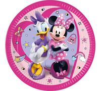 Procos Folat 93830P Assiette jetable papierMinnie Mouse 23cm-8 pièces, Multicolore, Large