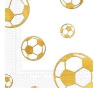 Procos - Football - Serviettes, 2 plis, paquet de 20 SG27392 (taille unique) (Blanc/Or)