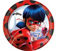 Procos FSC® Mix 93444 Lot de 8 assiettes jetables en papier Motif Miraculous Ladybug Taille 23 cm