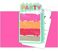Procos - Gâteaux - Invitations, Anniversaire Pack de 6 - Carton SG28547 (Taille unique) (Coloré)