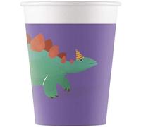 Procos - Gobelets de fête "Dinosaur Roar", papier pack de 8 SG29474 (taille unique) (Violet/Blanc)