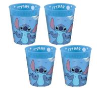 Procos - Gobelets Stitch and Angel en plastique, 4 pièces, réutilisables, vaisselle de fête pour anniversaire ou fête à thème