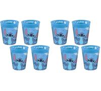 Procos - Gobelets Stitch and Angel en plastique, 4 pièces, réutilisables, vaisselle de fête pour anniversaire ou fête à thème (Lot de 2)