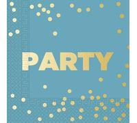 Procos - Goldfolie - Serviettes "Party" pack de 16 - 3 plis, papier SG27386 (taille unique) (bleu/or)