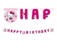 Procos- Guirlande d'anniversaire Happy Birthday Hello Kitty en Papier FSC, PR94703