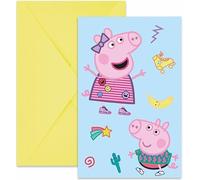Procos - Invitations avec enveloppe Peppa Pig Messy Play en papier FSC, 6 pièces, PR94113