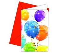Procos invitations ballons 16 x 12 cm multicolore 6 pièces Multicolor
