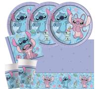 Procos Kit de fête Stitch & Angel Cute avec nappe pour 8 enfants