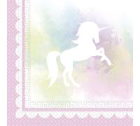 Procos - Licorne - Pack de 20 serviettes - Papier SG27434 (Taille unique) (Blanc/Coloré)