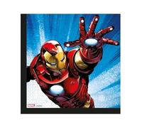 Procos Lot de 20 serviettes en papier Avengers - 33 x 33 cm - Double épaisseur - FSC, anniversaire, fête à thème