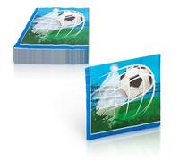 Procos - Lot de 20 serviettes en papier FSC Football Fans Party (33 x 33 cm, double voile), multicolore, moyen, 93747