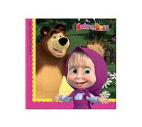 Procos Lot de 20 Serviettes en Papier « Macha et l'ours » 33 x 33 cm 2 Plis Multicolore Référence 86514