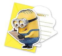 Procos Lot de 6 cartes d'invitation Les Minions 10042187 avec enveloppes Multicolore