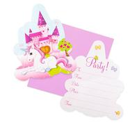 Procos Lot de 6 cartes d'invitation Licorne avec enveloppes