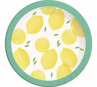 Procos Lot de 8 assiettes en carton citron 23 cm 10067671