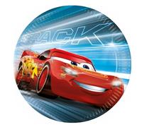 Procos Lot de 8 assiettes jetables en carton pour fête d'anniversaire d'enfant Motif Cars 93451 23 cm