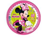 Procos Lot de 8 assiettes Minnie Happy Helpers - 23 cm - En papier mélangé FSC® - Pour fête d'anniversaire d'enfant - 93439