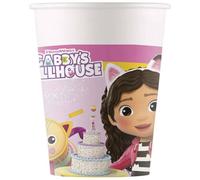 PROCOS Lot de 8 gobelets en papier pour fête sur le thème de la maison de poupée Gabby, 200 ml