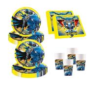 Procos Marvel 10137430 - Set de fête S Batman Rogue Rage - 52 pièces - 16 assiettes, 16 gobelets, 20 serviettes - Vaisselle jetable - Vaisselle de fête, décoration de table