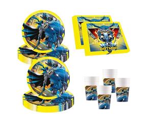 Procos Marvel 10137430 - Set de fête S Batman Rogue Rage - 52 pièces - 16 assiettes, 16 gobelets, 20 serviettes - Vaisselle jetable - Vaisselle de fête, décoration de table