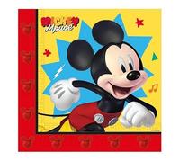 Procos Mickey Mouse Lot de 20 serviettes en papier double épaisseur, 33 x 33 cm, FSC, anniversaire, fête à thème