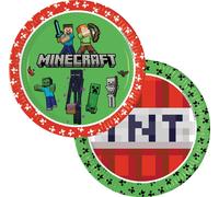 Procos Minecraft Assiettes de fête, 8 pièces