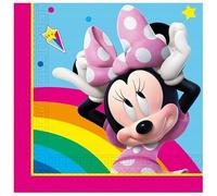 Procos Minnie Mouse Rainbow Serviettes en papier - 33 x 33 cm - 2 plis - Lot de 20 - FSC, anniversaire, fête à thème