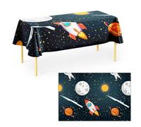 Procos - Nappe Plastique Razzo Planètes Astronauta Rocket Space Party (180 x 120 cm), Multicolore, 93737