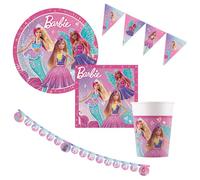 Procos Procos - Set de fête Barbie Fantasy, set de décoration multi-pièces pour anniversaire d'enfant et fête d'été, décoration de table, décoration d'anniversaire