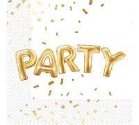 Procos - Serviettes, 2 plis, Party 20er-Pack SG27374 (taille unique) (Blanc/Or)