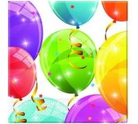 Procos - Lot de 20 serviettes en papier Ballons Brillants 33 x 33 cm Multicolore