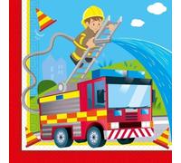 Procos - Serviettes en papier FSC Pompiers Firefighters (33 x 33 cm, double voile), 20 pièces, multicolore, 94181